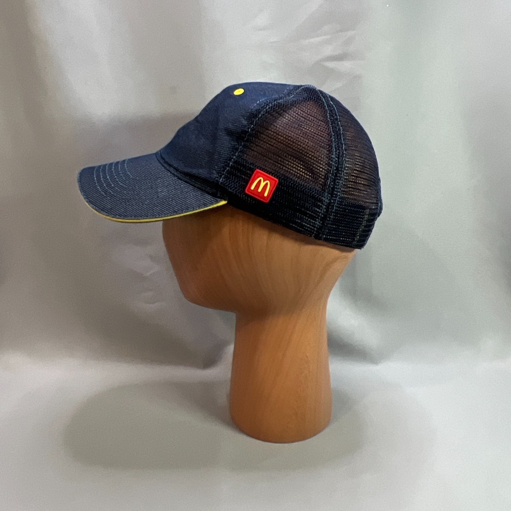 McDonald's Trucker Cap Mens One Size Blue Denim Employee Uniform Snapback Hat